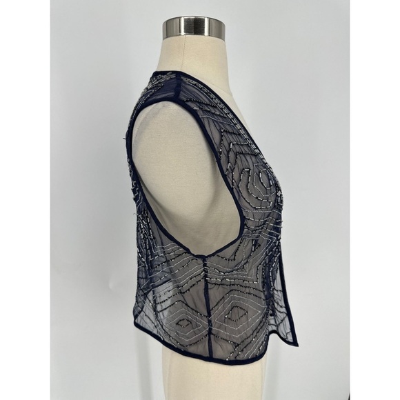Chicos Sheer Embellished Short Vest - Picture 3 of 8
